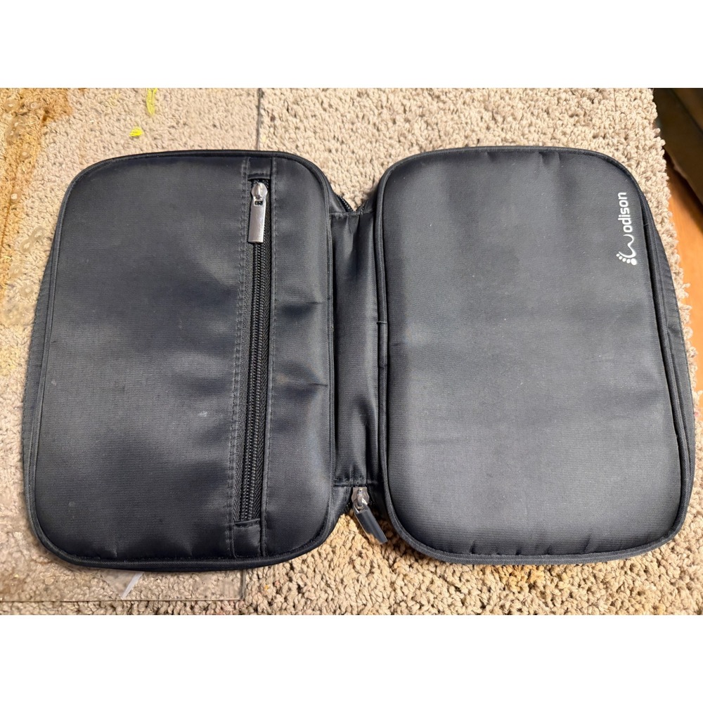 Wodison Travel Jewelry Organizer Case Black Nylon Folding Pouch Storage Bag